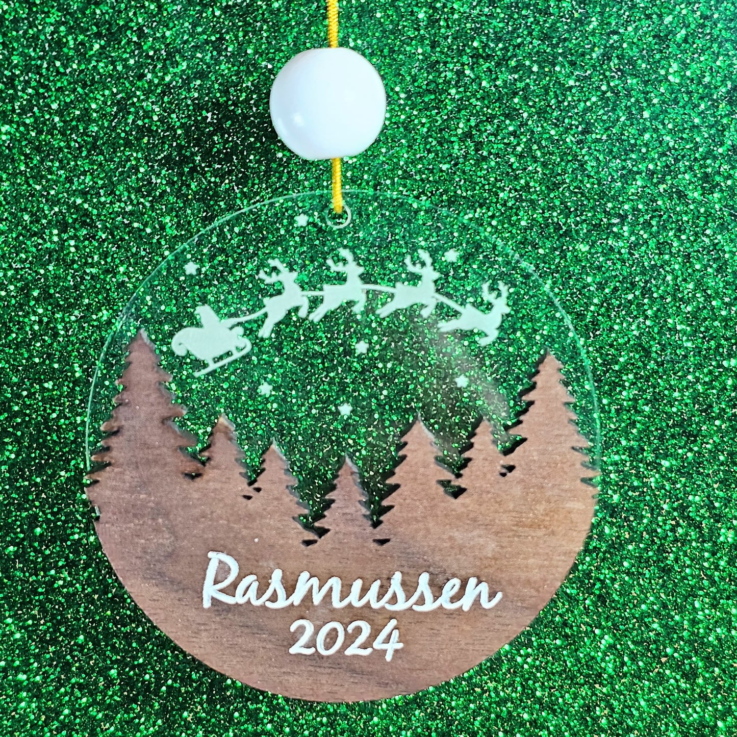 Santa in the Night Sky Ornament