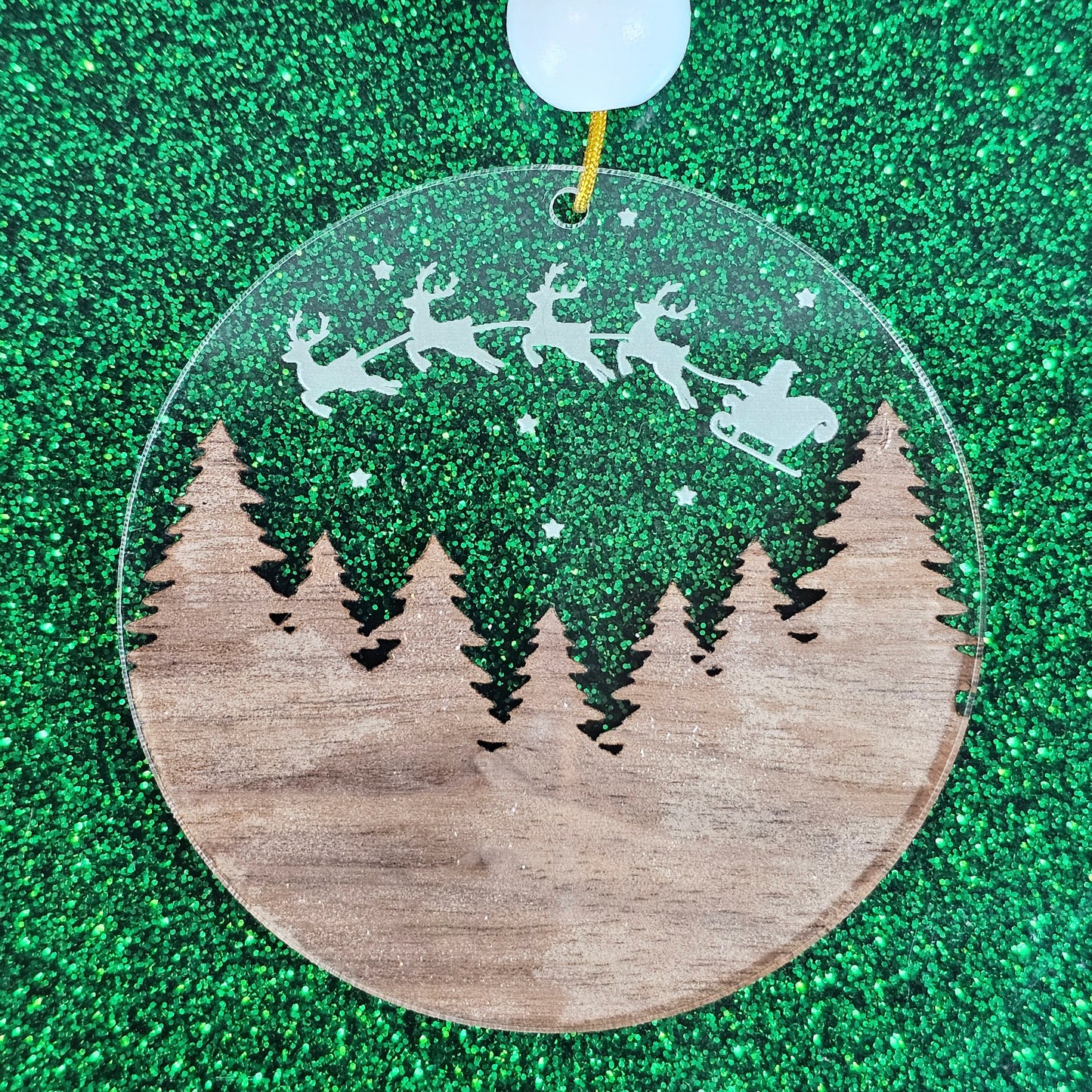 Santa in the Night Sky Ornament