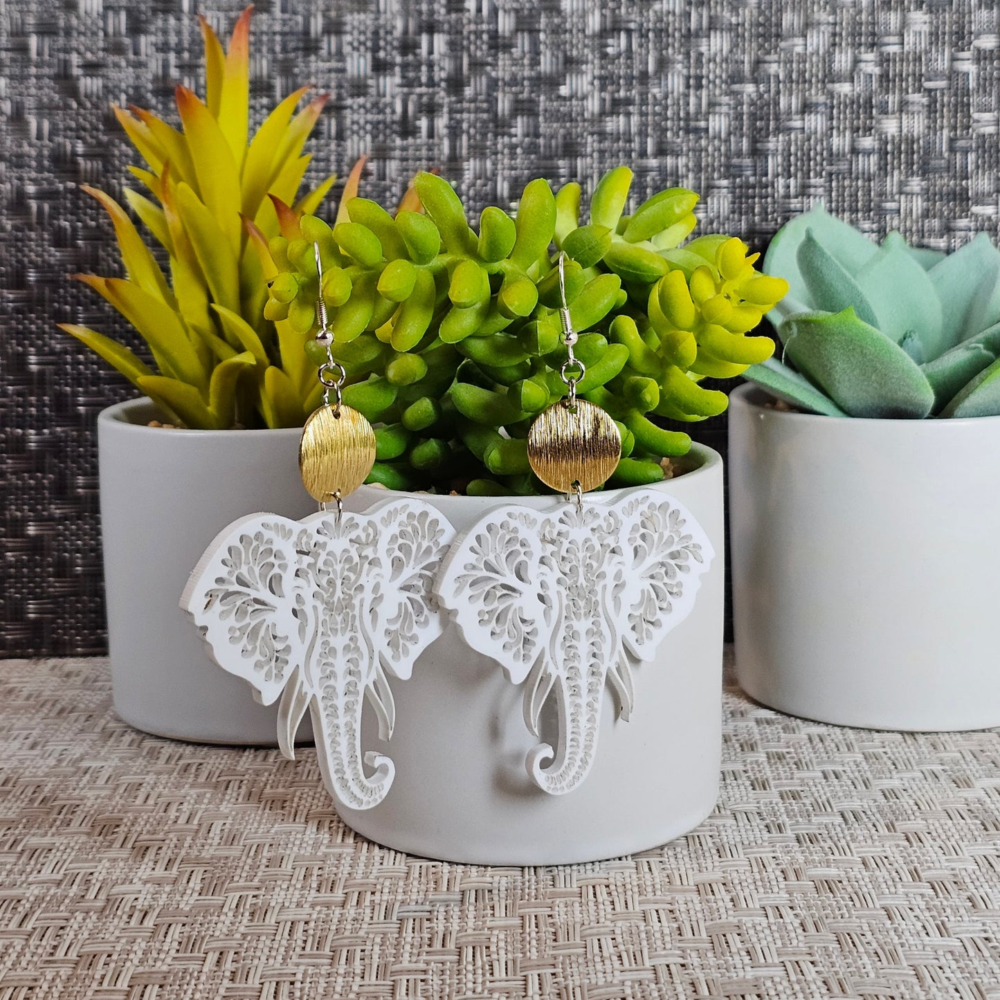 Lace Elephant Earrings