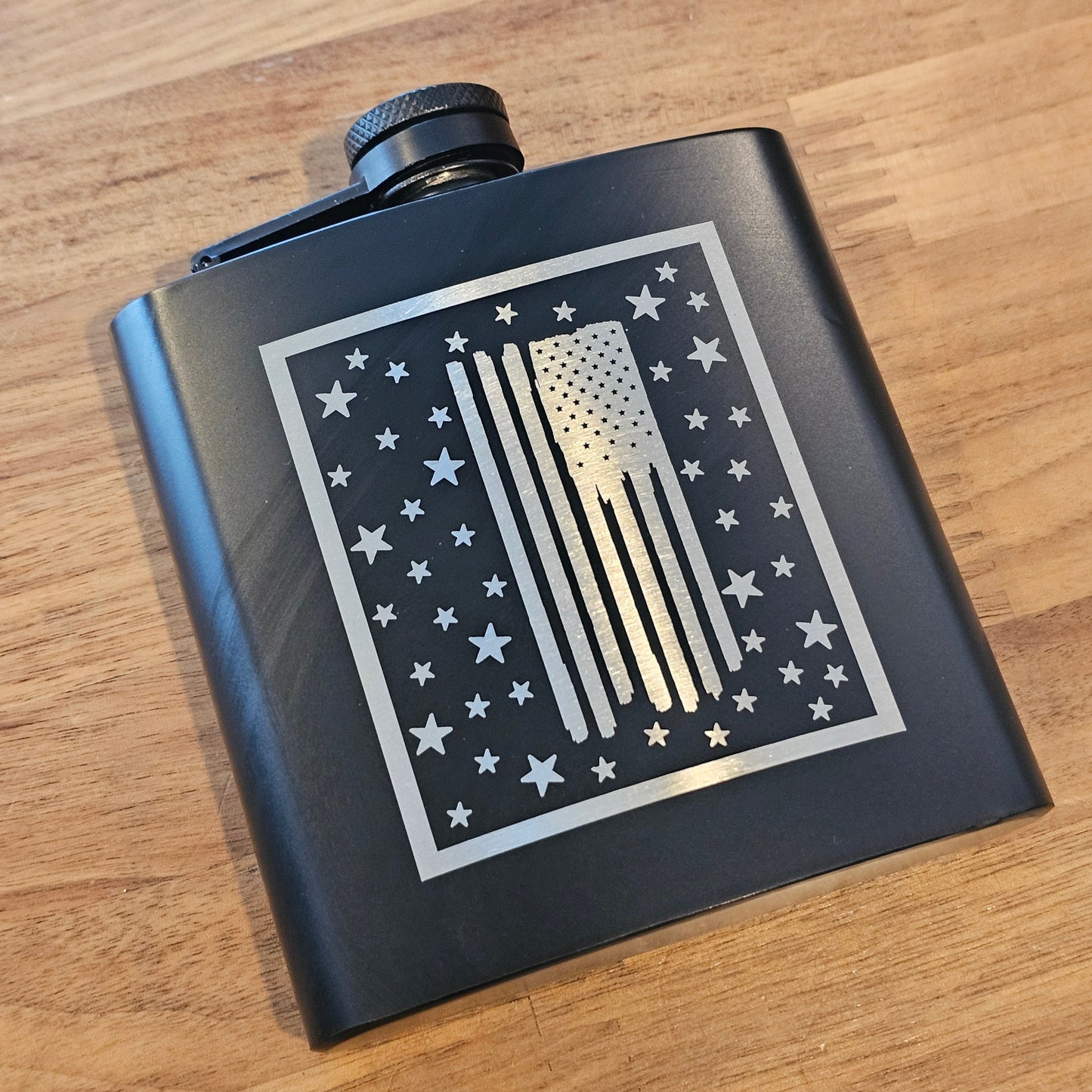 Flag and Stars Flask