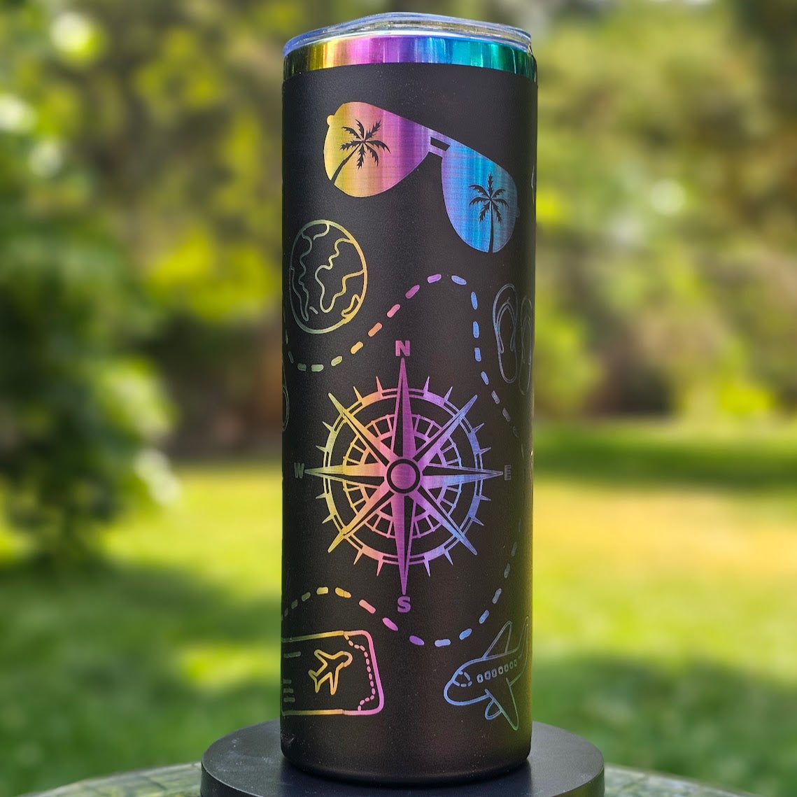 Travel is My Therapy Skinny Tumbler