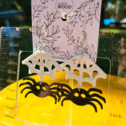 Spider on a Web Earrings